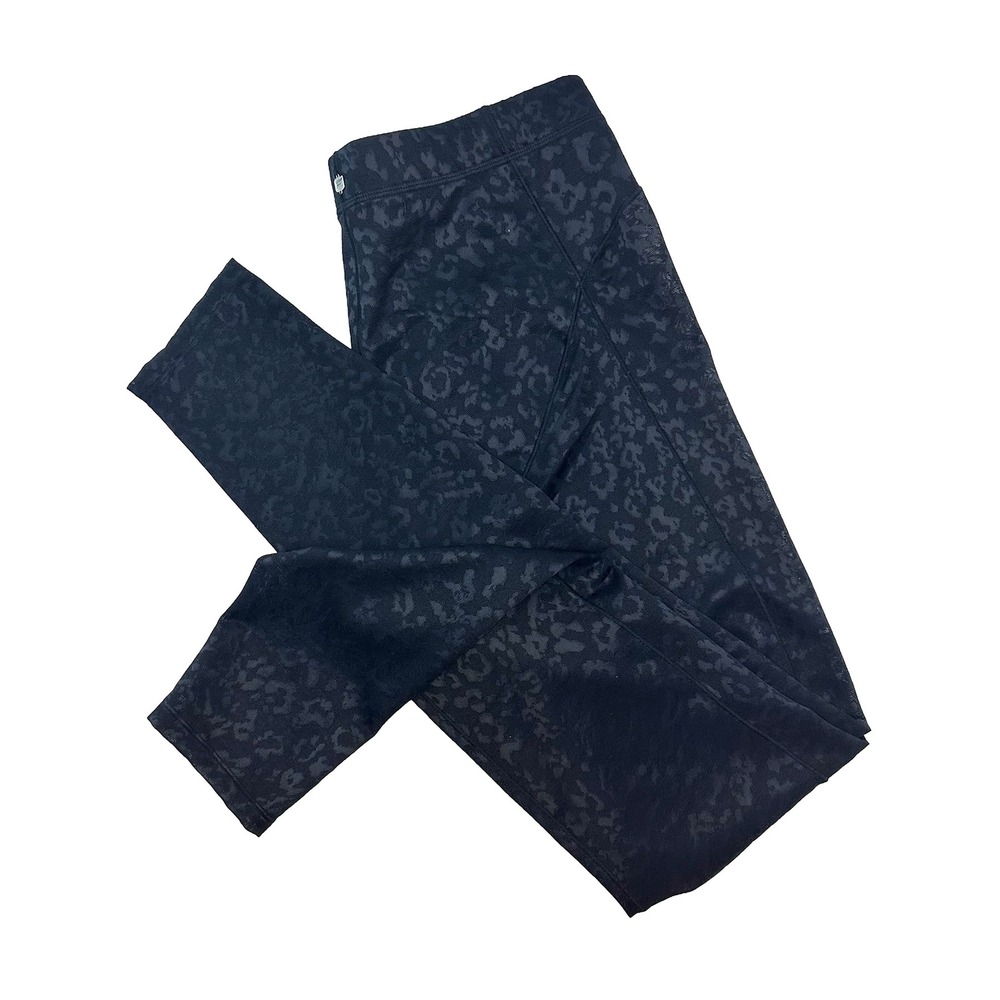 FABLETICS High Waisted Leopard Mesh Legging NWT • Medium • black sheer boho